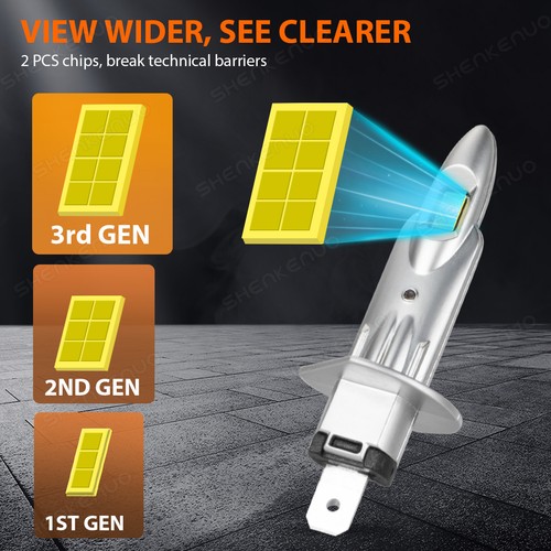 H1 H7 6000K Combo LED Headlight High Low Beam Bulbs Kit Super Bright Cool White - Picture 10 of 15