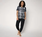 Anybody Regular Cozy Knit Printed Tee & Jogger Set Black M New