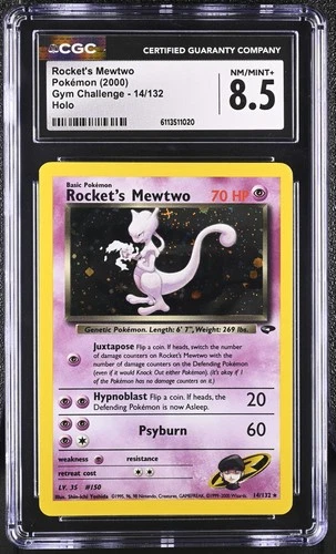 CGC 8.5 Rocket's Mewtwo 14/132 2000 Gym Challenge Holo Rare Pokemon Card