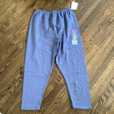 Vintage Hanes Her Way Blue Heather Sweatpants Pants Size XL 2000 Elastic Band