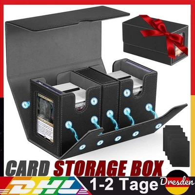 MARKENLOS Card Deck Box für MTG Commander, TCG-Kartenbox, PU Sammelkarten Aufbewahrungsbox