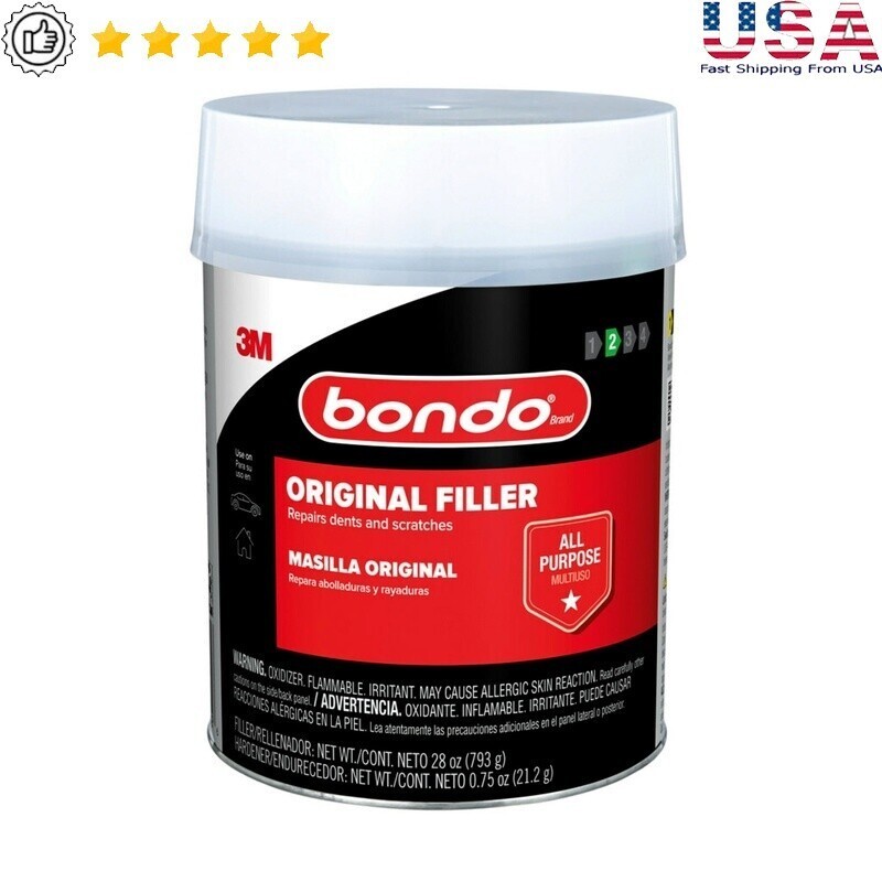 Lightweight Filler Two-Part Repair Fast Cure Non-Shrink Multi-Surface 1 Quart US