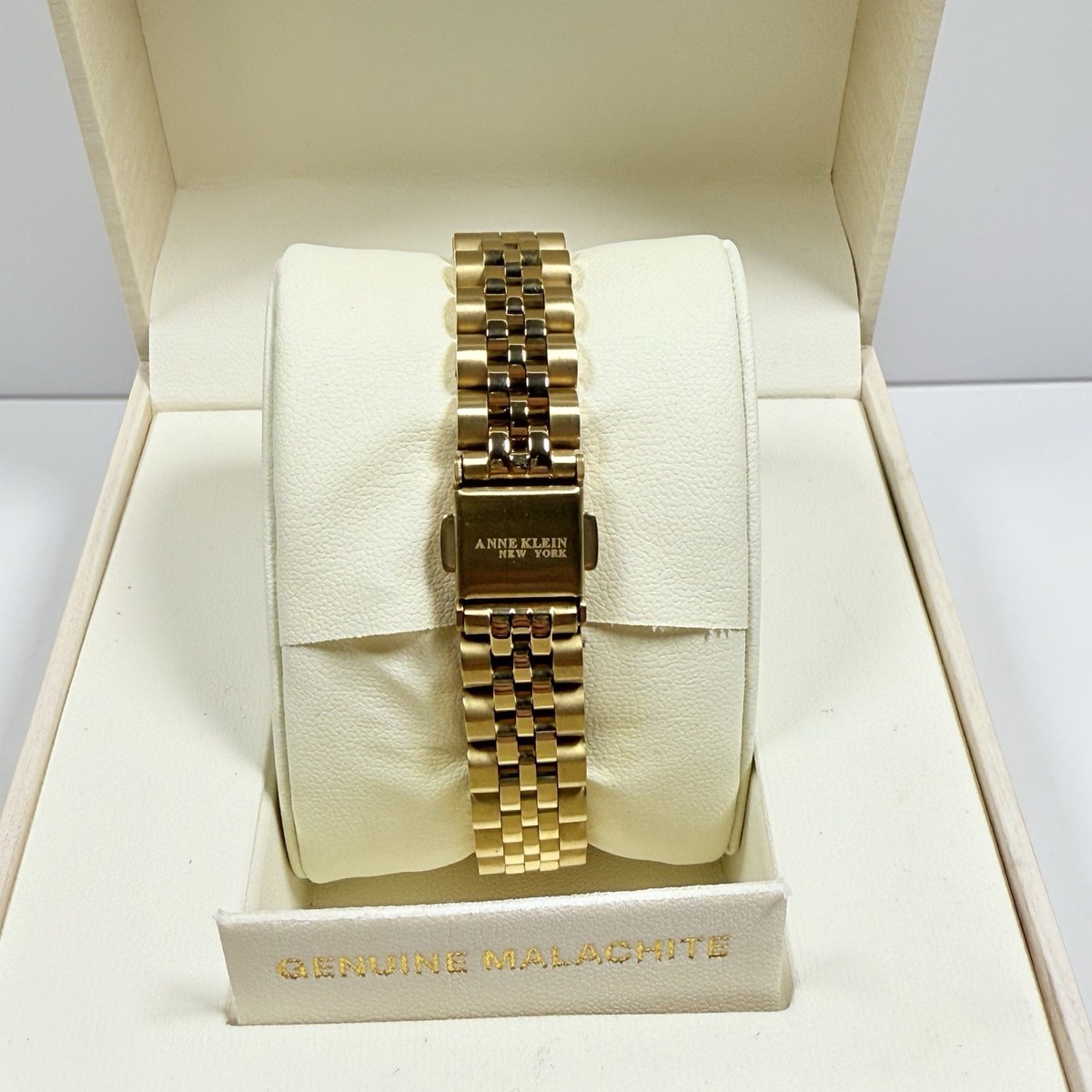 Anne Klein Malachite Crystal Gold Watch 12/7784MAGB New Box Papers Anne Klein New York 12-7784MAGB Crystal Malachite Dial  main image 2
