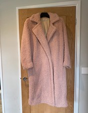 House of CB London Teddy Coat  In Dusty Pink Size Small