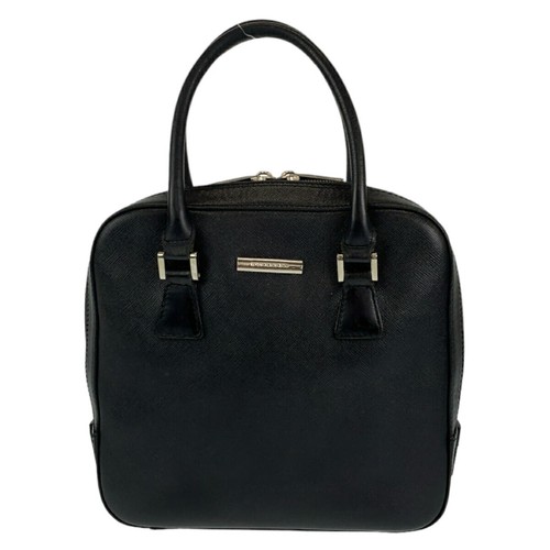 Burberry Leather Handbag Tote Women Black One Size