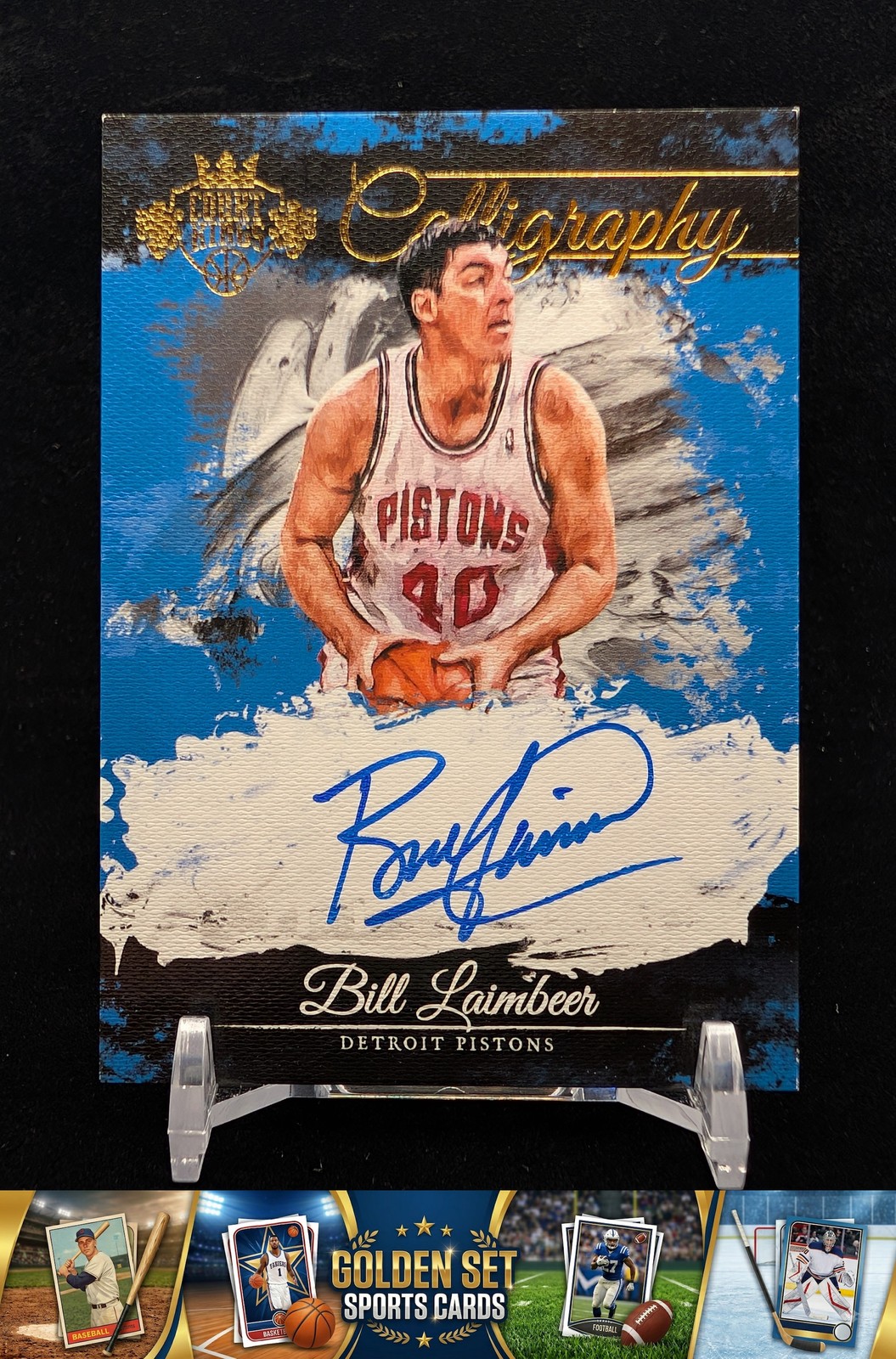 2015-16 Panini Court Kings #C-BL Bill Laimbeer Calligraphy On Card Auto #/199