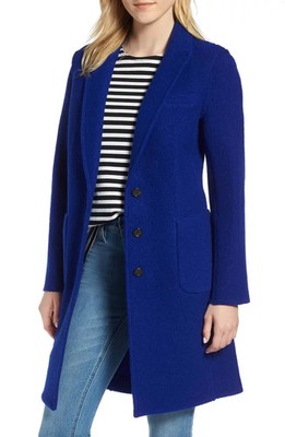 NWT J.Crew Olga Boiled Wool Topcoat in Royal Cobalt Blue Coat 10 $278