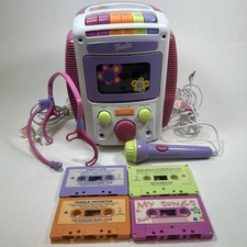 Vintage Mattel Barbie Sing A Long Karaoke Cassette Player w/ Tapes, Mic, Tested