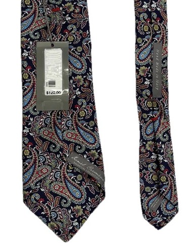 Daniel Cremieux Seven Fold Multicolor Paisley Print Silk Tie Made In Italy $120 - Picture 5 of 5