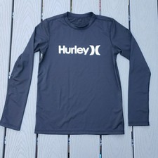 Hurley Youth Large UPF 50 Black Long Sleeve Protection Beach Sun Surf