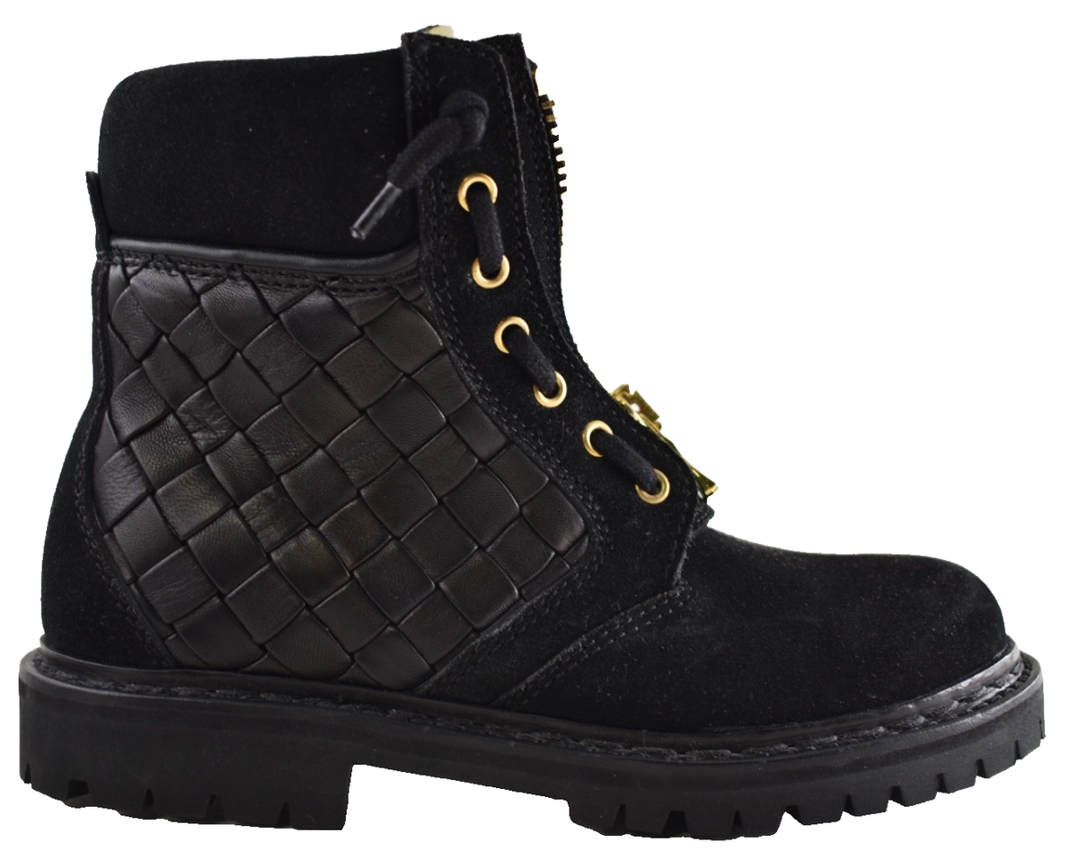 Balmain Taiga Ranger Black Leather Suede Gold Zipper Biker Moto