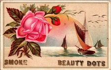 Antique Victorian Trade Card - Smoke Beauty Dots 