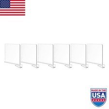 6 Pack Closet Organizers Clear Shelf Dividers Handbags in Bedroom and Kitchen