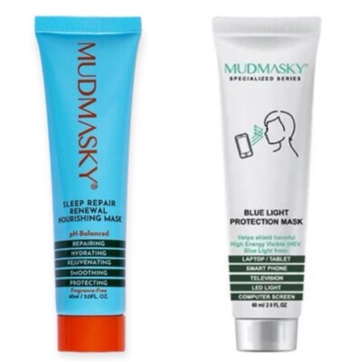 Bundle of 2 Mudmasky:Sleep Repair Renewal Mask & Blue Light Protection Mask NEW