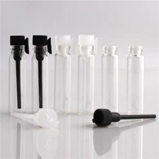 50Pcs 1ml Mini Empty Glass Refillable Perfume Sample Tube Bottle Portable Glass 