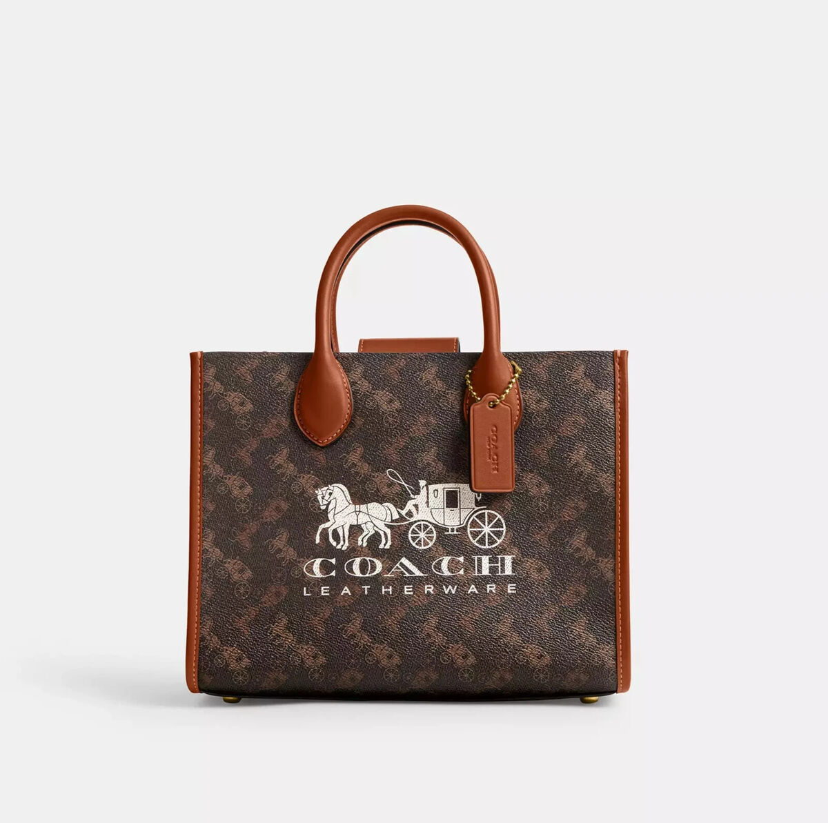 Coach Ace Tote Bag 26 With Horse And Carriage Print-Brass Coach Ace Tote Bag 26 With Horse And Carriage Print-Brass