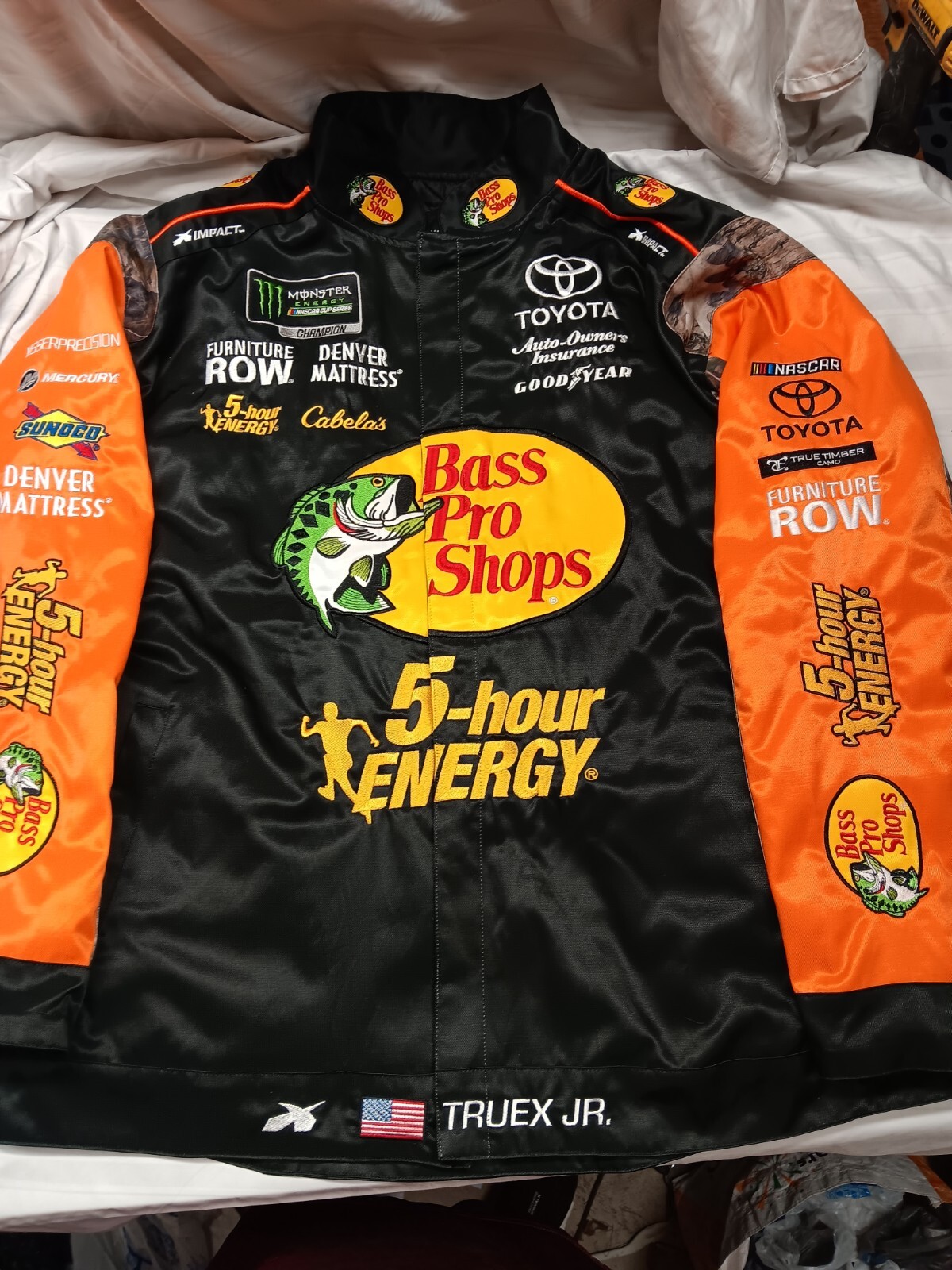 Martin Truex Jr Bass Pro Shops 5 Hour Energy NASCAR Black Orange 2XL Jacket