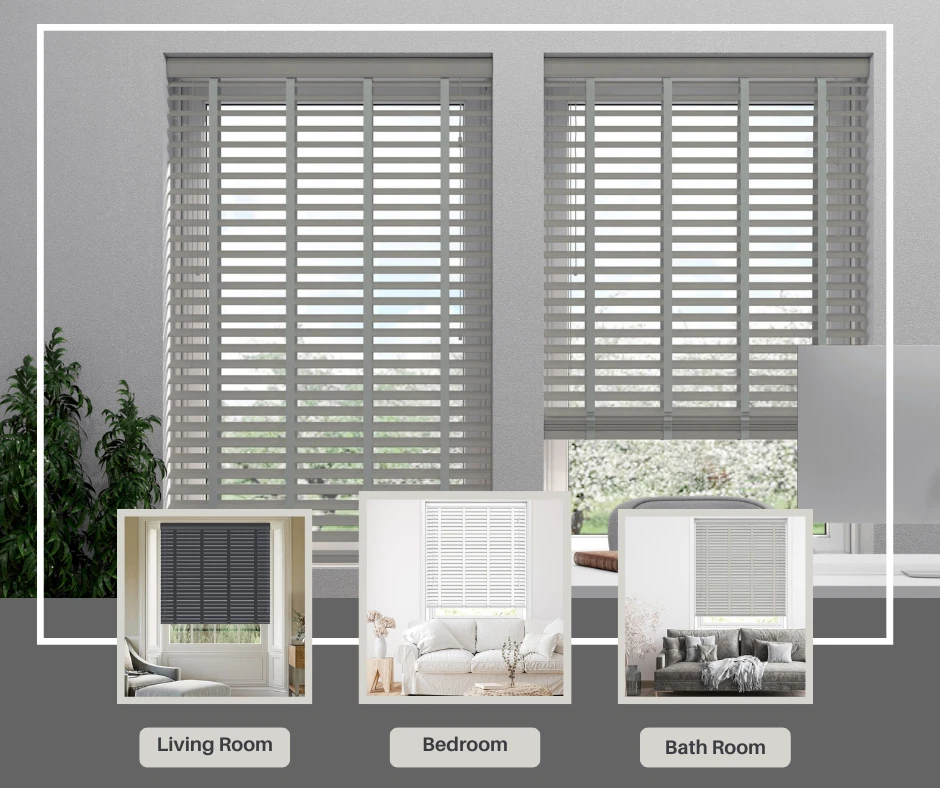 Faux wood Wooden Window Venetian Blinds with Tape 50mm Slats Trimmable Blinds - Image 2 of 4