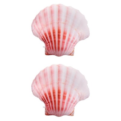  2 Stück Cartoon Muschelförmiges Wurfkissen Plüsch Muschelkissen Plüsch Durch