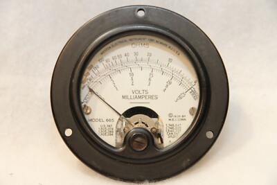 Vintage Weston Electrical Instrument Model 665 Milliamperes OHMS VOLTS C 1935