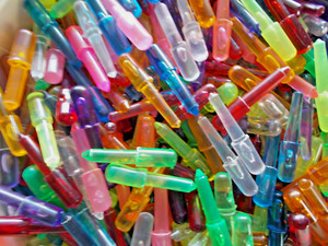 Vintage 1960's Original Lite Brite Pegs 1 1/8 Inch - Bag of 100-  Mixed Colors