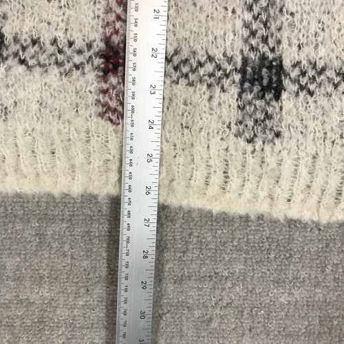 Theory Sweater Womens Small P Pullover Beige Red Plaid Outdoor Wool Blend Casual - Picture 7 of 10