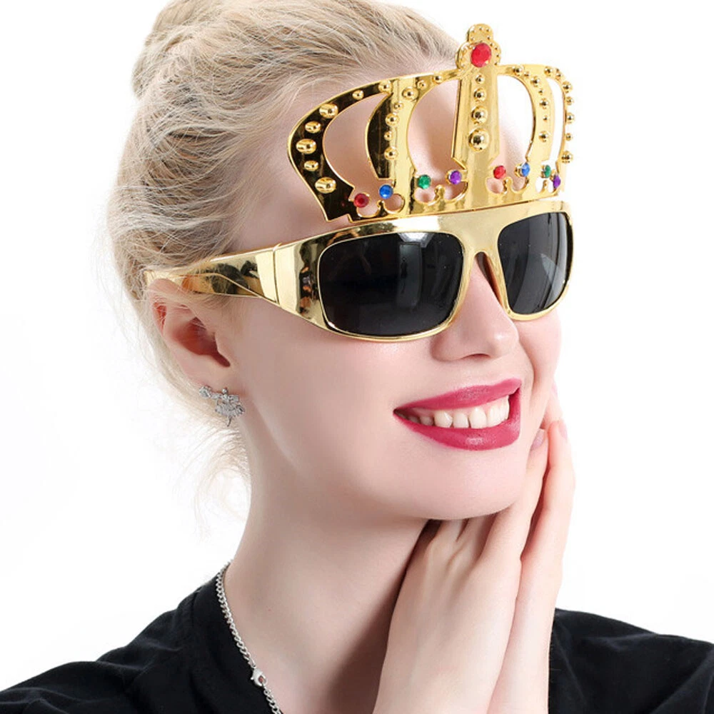 Crown Shaped Party Glasses Gold Color Crown Party Sunglasses Fun