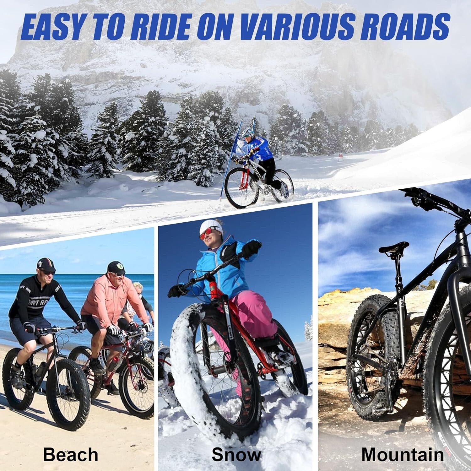 20x4 inch Fat Bike Tire Folding Replacement For Mountain Bike Snow Bike E-bike