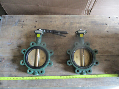 Lot of 2 Center Line 8'' 8-Lug Butterfly Valve ; Ductile Iron w/ Al Brz Disc