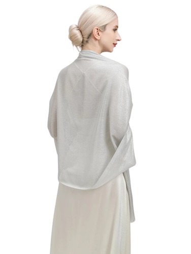 Maxi Bufanda Elegante Chal Hilo Brillante Cubreshoulder Estola Ceremonia - Imagen 11 de 17