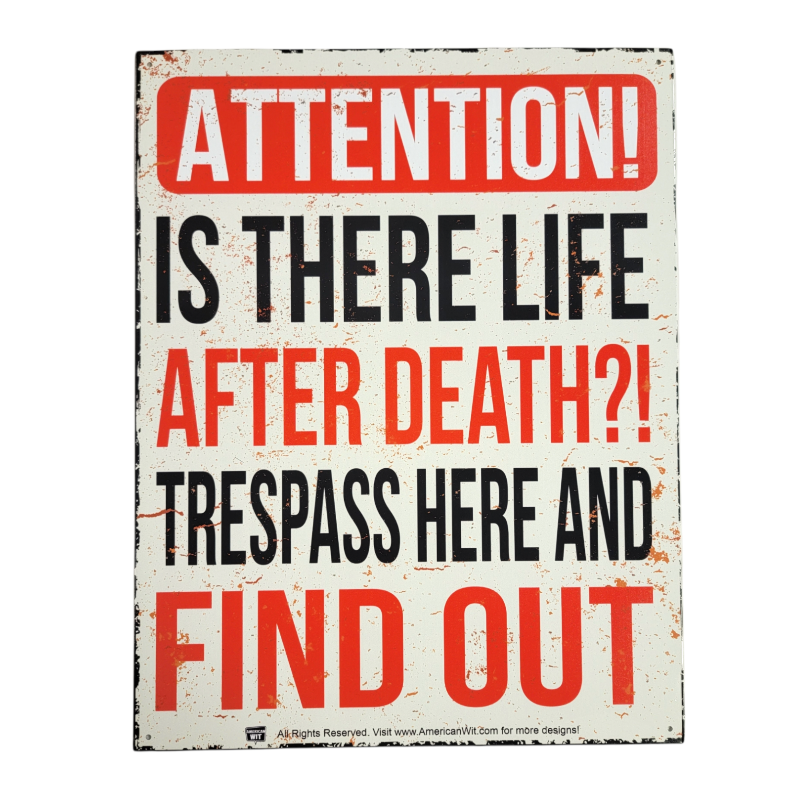 Attention Is There Life After Death? Trespass Here and Find Out" Sign 16" x  12" | eBay