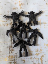 Lot Of 6 1980's ARCO ROGUN GO-BOTS ROBOTS Marx Hong Kong Plastic Toys Black
