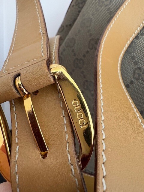 Vintage Authentic GUCCI GG Canvas Leather Logo Ta… - image 5