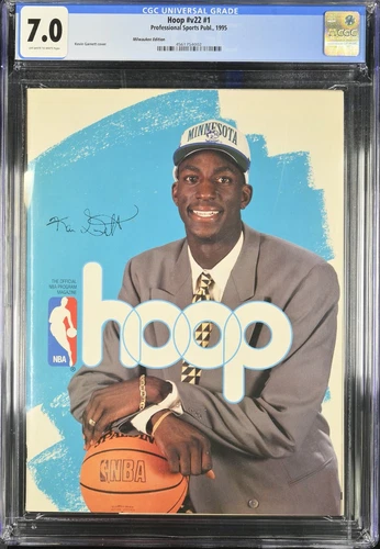 Kevin Garnett HOOP Program 1995 CGC 7.0 POP 1 of 1 Newsstand T-wolves Draft Pick