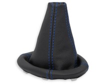 FÜR KIA PICANTO SA 03-07 SCHALTMANSCHETTE SCHALTSACK NATURLEDER NAHT DUNKELBLAU