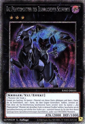 Yu Gi Oh! THE PHANTOM KNIGHTS OF BREAK SWORD RA02-EN035  Platinum Secret Rare