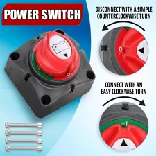 12V-48V Car Battery Disconnect Rotary Switch Master Power Cut Shut Off Isolator
