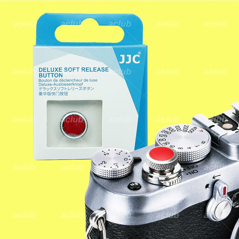 Deluxe Soft Shutter Release Button Silver Red for Fujifilm Leica Nikon Canon