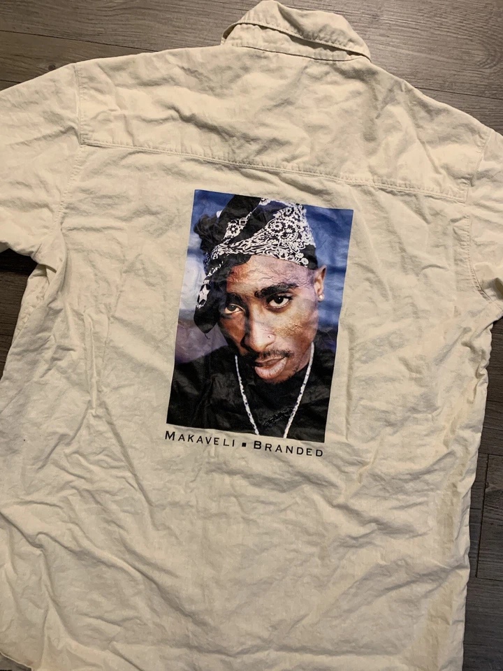 Vintage Makaveli Tupac Shakur Button Down Shirt XL Rap Hip Hop 90s 2000s Y2K - Image 2 of 4