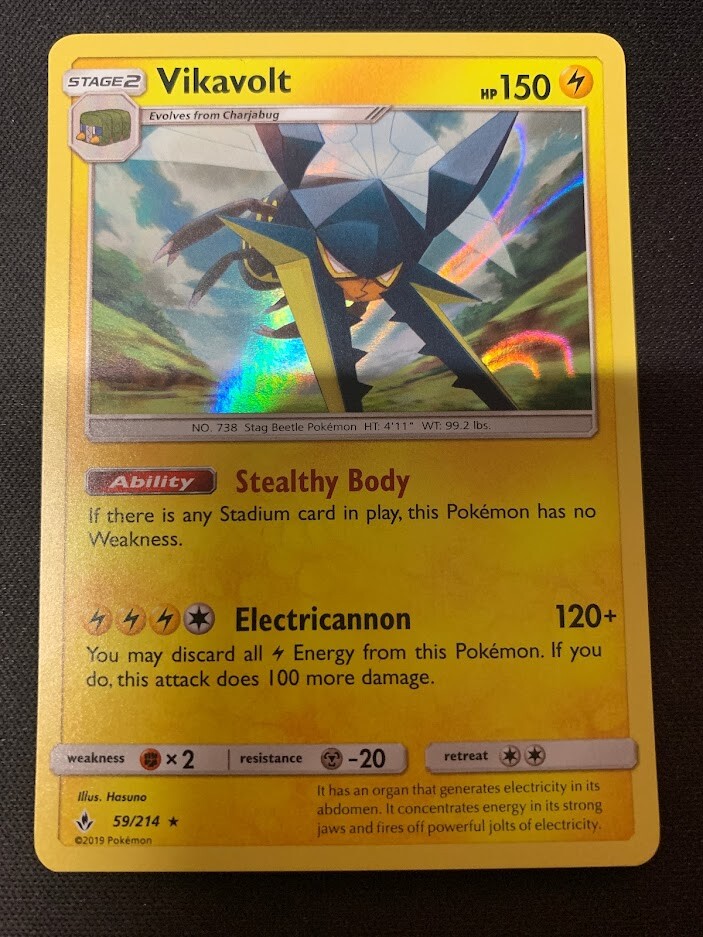 Pokemon Vikavolt 59/214 Holo Rare Unbroken Bonds Near Mint