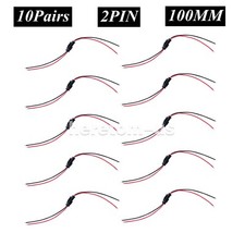 10Pairs JST 2-Pin SM Plug Male and Female Connctor Adapter Cable 100mm Wire