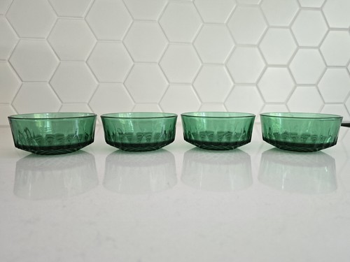 Vintage ARCOROC France Emerald green TRIFLE BOWL with serving bowls (4) - EUC - Picture 5 of 10