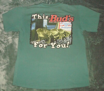 1996年 Budweiser FROGS & CROCODILE TEE VTG 1996 BUDWEISER FROGS T SHIRT XL THIS BUDS FOR YOU 90s