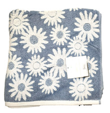 DEBORAH CONNOLLY BLUE,WHITE DAISY FLOWER QUICK DRY,COTTON,SUPER SOFT BATH TOWEL