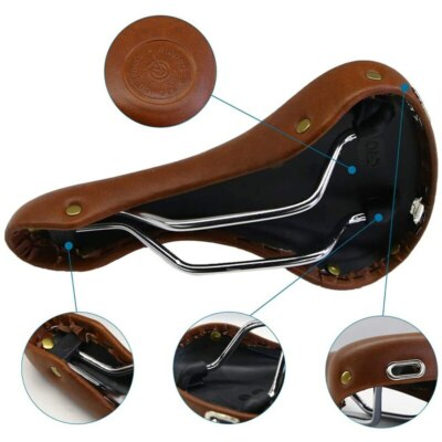 Selle Vélo Vintage – Cuir PU – Marron – Confortable Avec Ressorts – Neuve