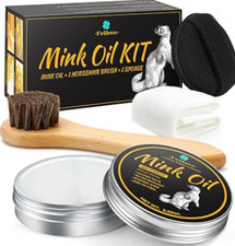 4-In-1 Mink Oil Leather Conditioner and Cleaner 3.52 Oz - Premium Waterproof For