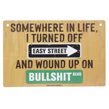 Funny Metal Bullshit Blvd Sign Novelty Man Cave Garage Home Bar Pub Wall Decor