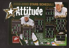 Dallas Stars Mike Modano Derian Hatcher 2002-03 Magnet Schedule Dr Pepper