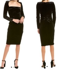 Astr The Label Black Velvet Virginia Glam Hollywood Coquette rushed dress Medium