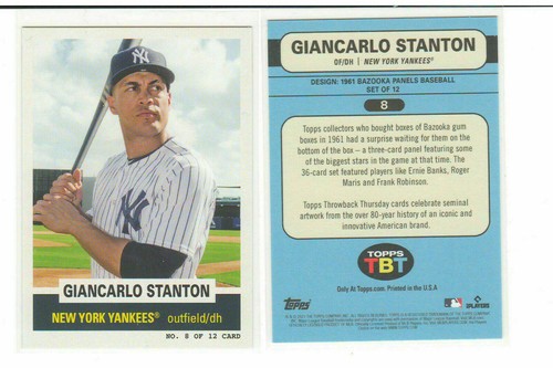 2021 Throwback Thursday Set #3 1961 Topps Bazooka Baseball Giancarlo Stanton 8